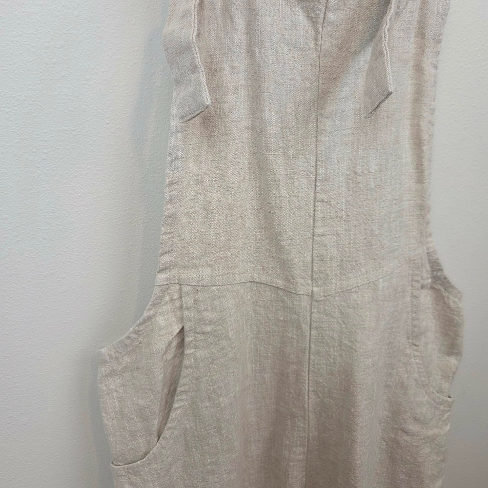 Kepola Women Tan Linen Overalls Jumpsuit Made in USA XS - Picture 6 of 9